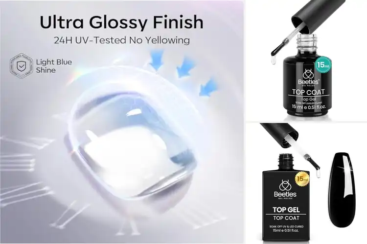 Detailed view of Best Glossy Top Coat Gel Colors