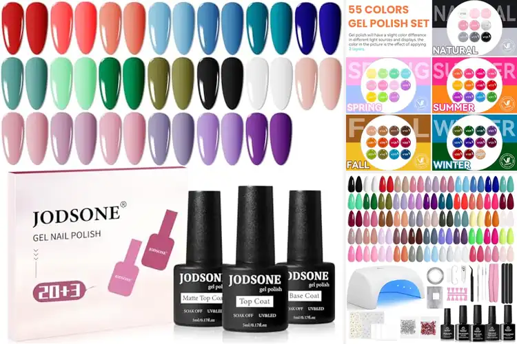 Detailed view of Best Multicolored Gel Nail Sets